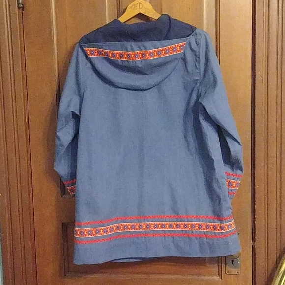 Vintage Denim-Like Jacket with Trim - Picture 2 of 5